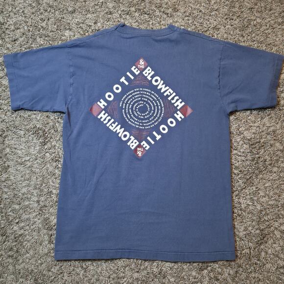 Vintage 90s Hootie And The Blowfish Band Single Stitch T-Shirt Large Blue - Picture 2 of 6